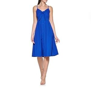 Kensie Tie-Front Picnic A-Line Dress